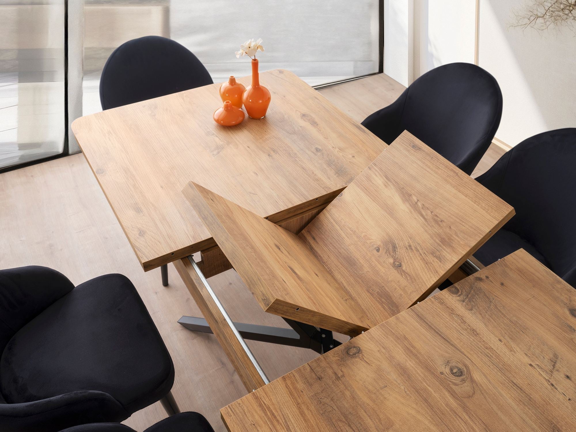 Table à manger extensible - Falcon - Marron - 3