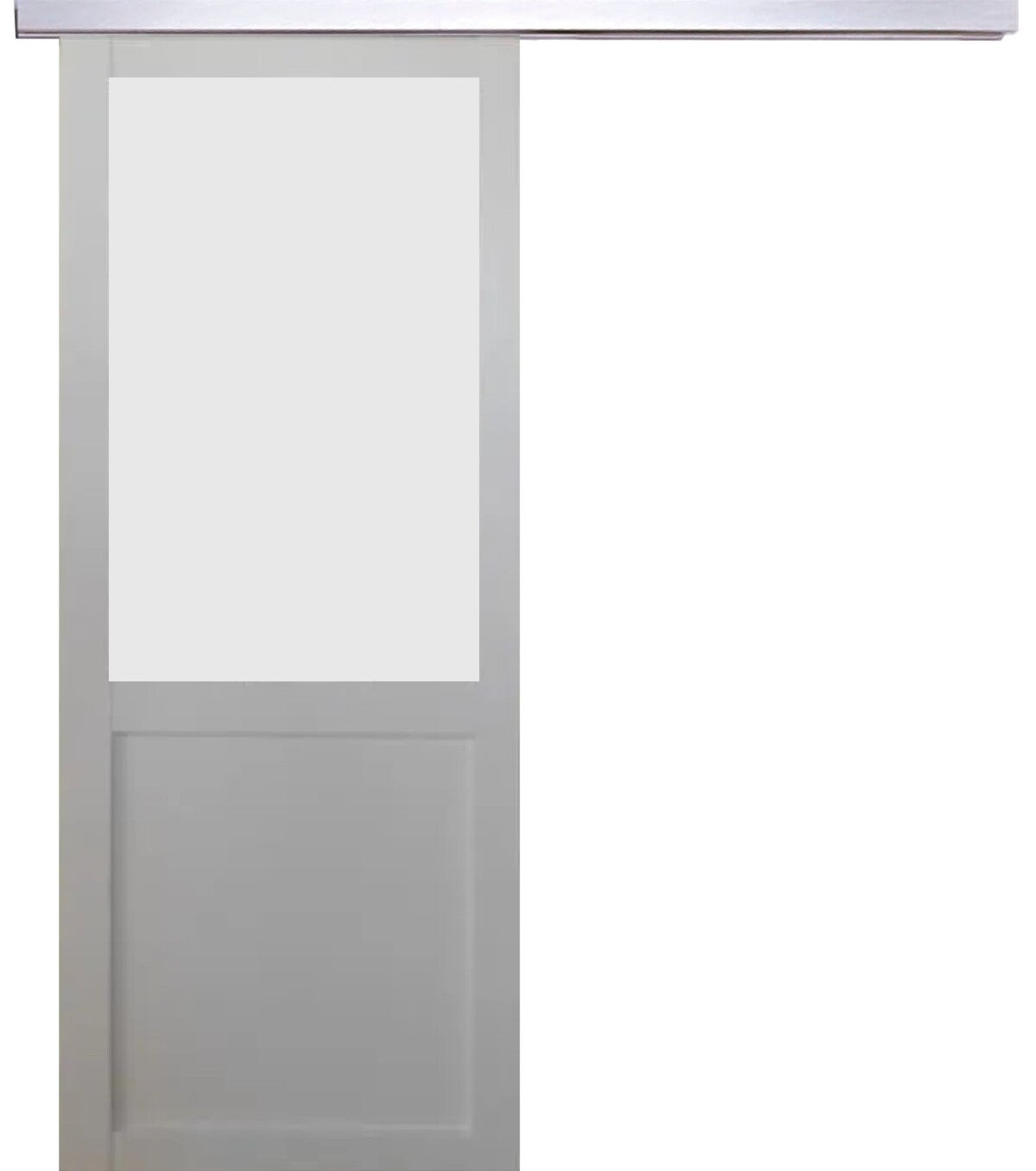 Porte Coulissante Athena Blanc H204 X L73 Cm, Rail Alu Gd Menuiseries - 2