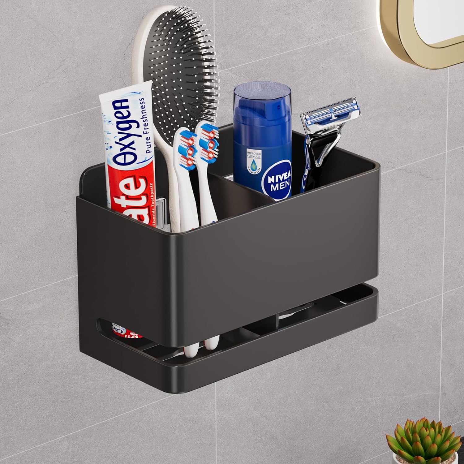 Portaspazzolino Da Parete Senza Fori - 2 Pezzi, Ventose, In Plastica Trasparente, Con Fori Di Drenaggio, Per Bagno
