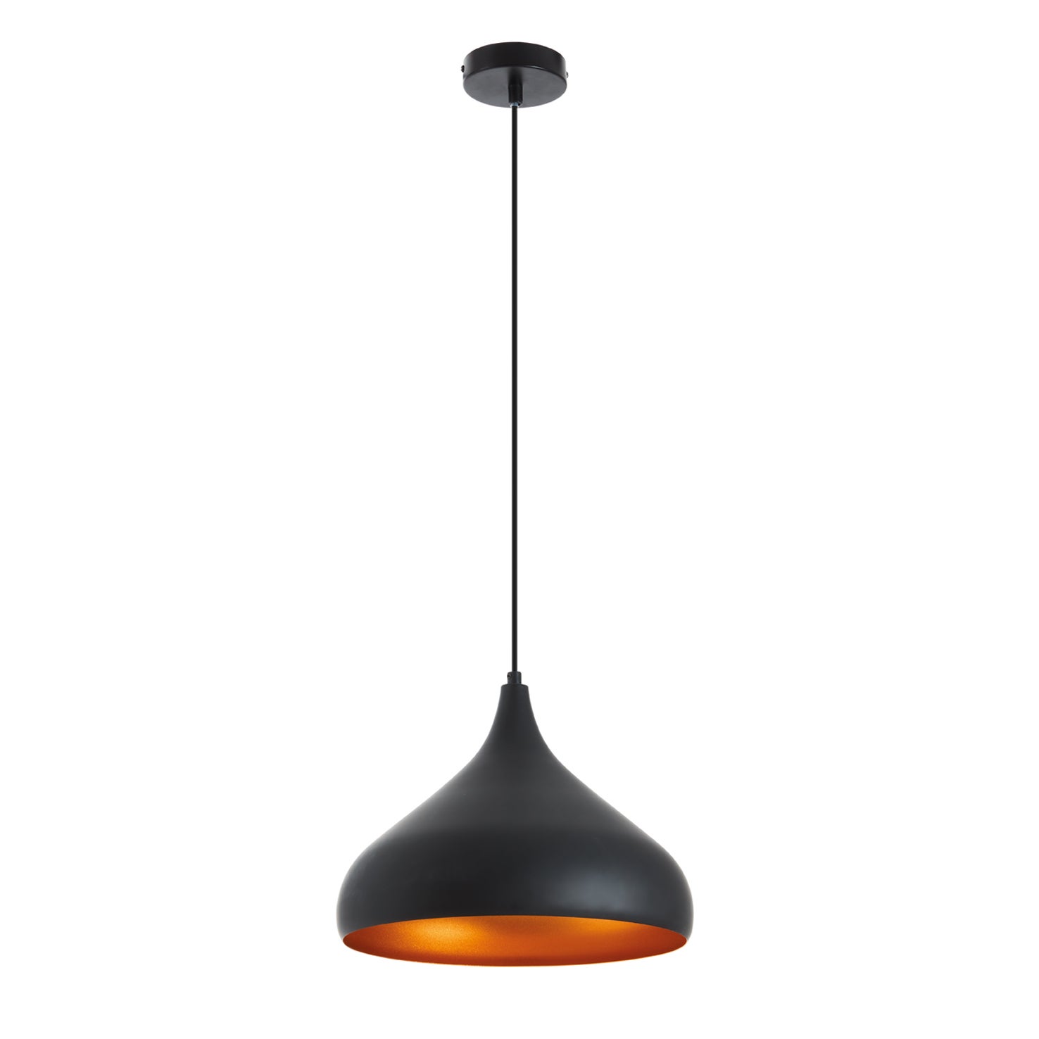 Suspension Design Karwei Vince – Noir – Verre Et Métal – Ampoule LED E27 Incluse