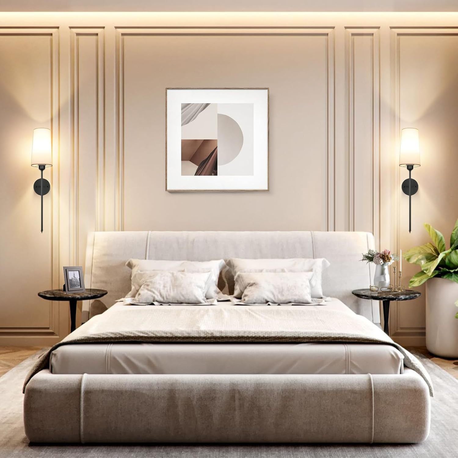 Lampe Murale LED Rechargeable – Applique Sans Fil, Télécommande, 3 Températures, 4 Niveaux, doré - 4