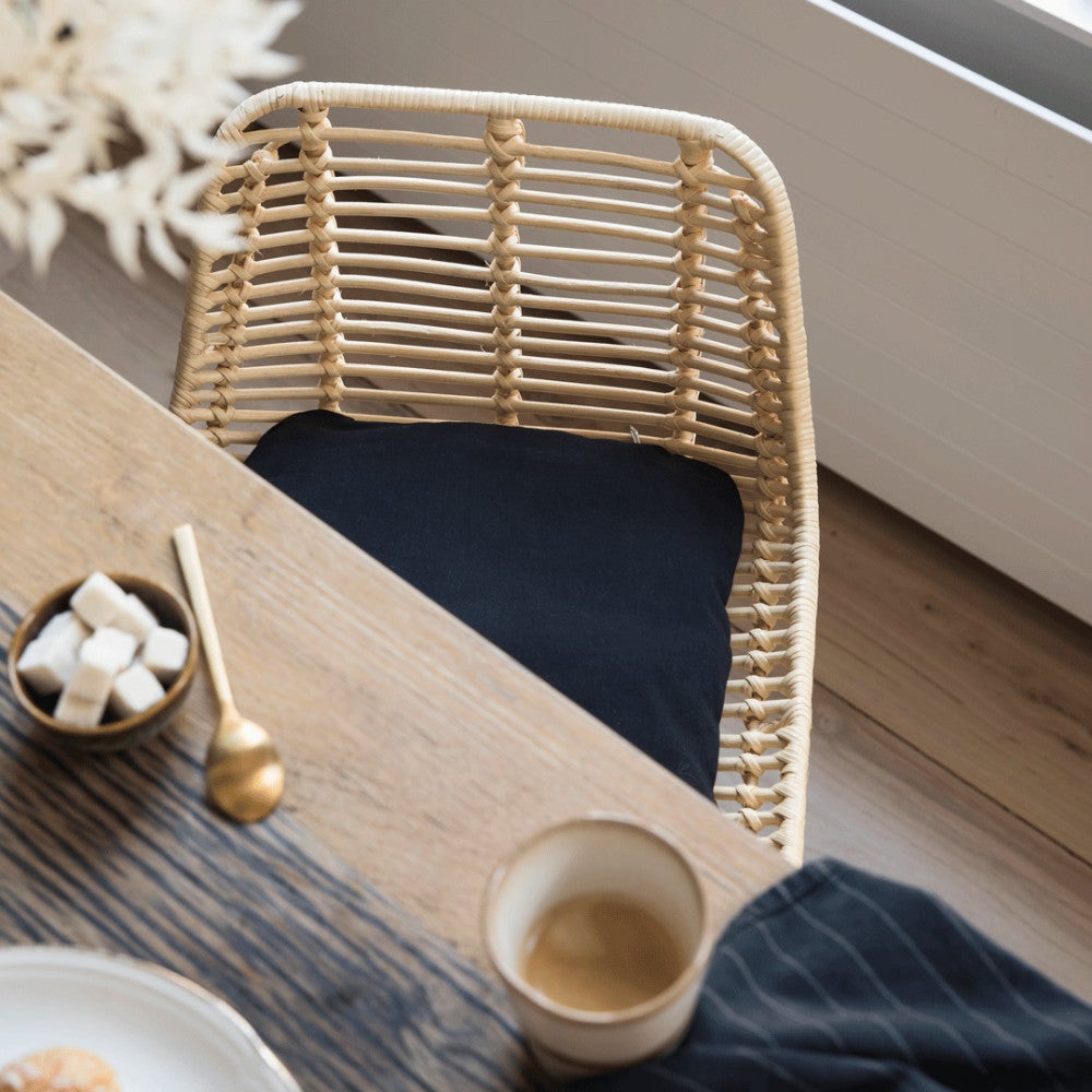 Capurgana - Lot de 2 chaises de bar design en rotin H67cm - Naturel - 4