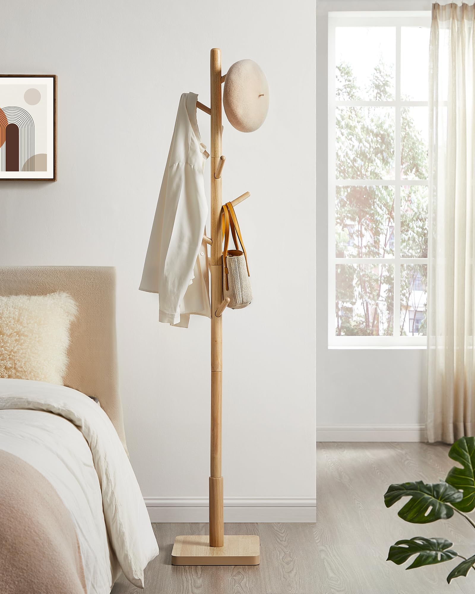 Percheros nórdicos, percheros de madera maciza, colgador de ropa