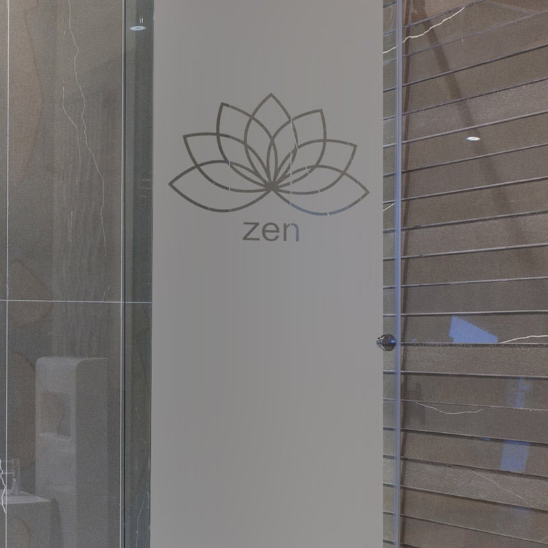 Adesivo porta di doccia Zen fiore di Loto - Sticker adesivo - adesivi murali - 120x35cm - 4