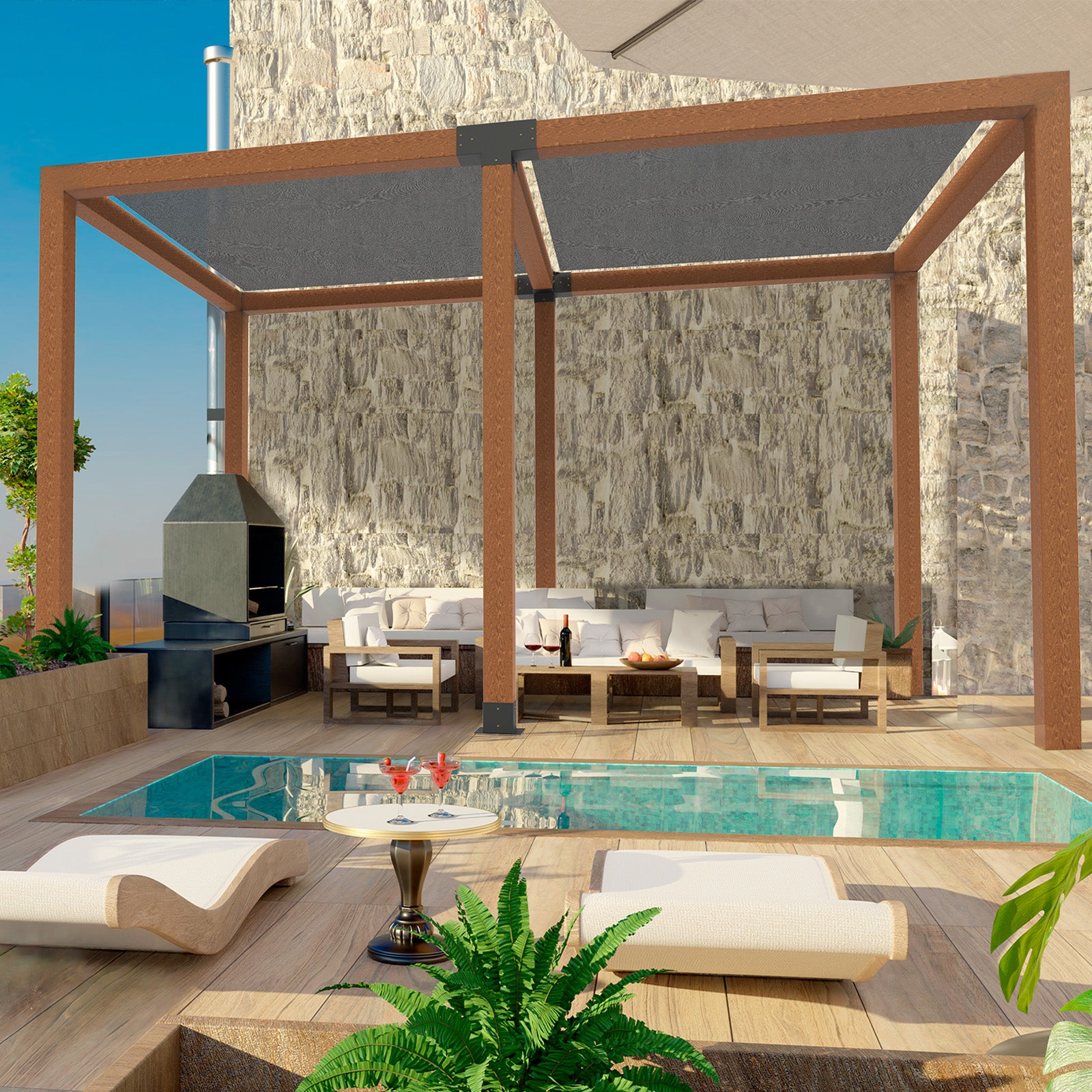 Kit Supports de Pergola VEVOR 4x4 po 10x10 cm Support de Poteau Bois de Menuiserie 2 Supports deAngle a 4 Voies 2 Bases de Poutres Quincaillerie Brico - 8