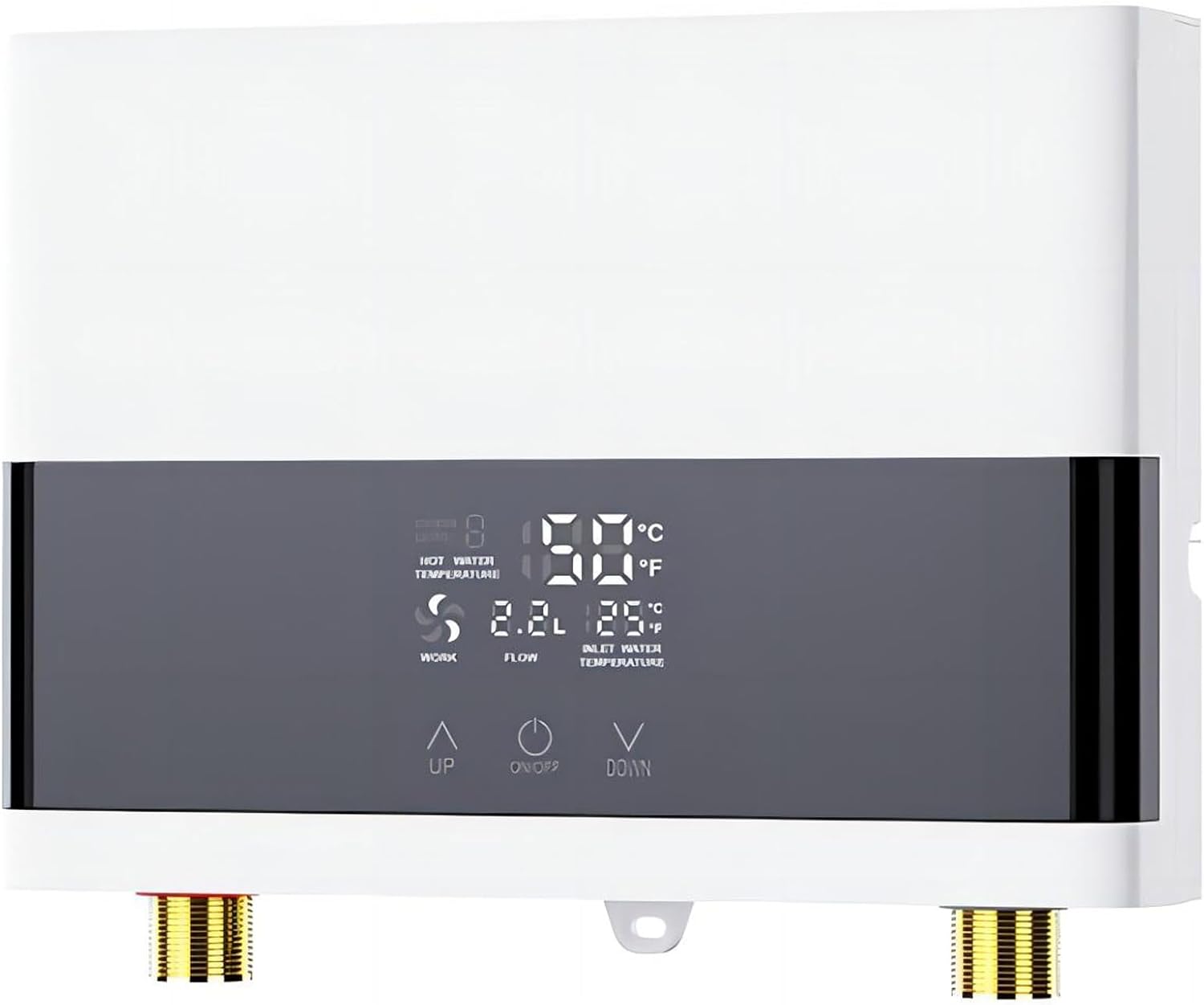 Podgrzewacz wody bez zbiornika o mocy 6000W, mały podgrzewacz wody do pryszniców, zlewów kuchennych, łazienek, biały.