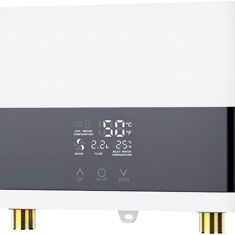 Podgrzewacz wody bez zbiornika o mocy 6000W, mały podgrzewacz wody do pryszniców, zlewów kuchennych, łazienek, biały.