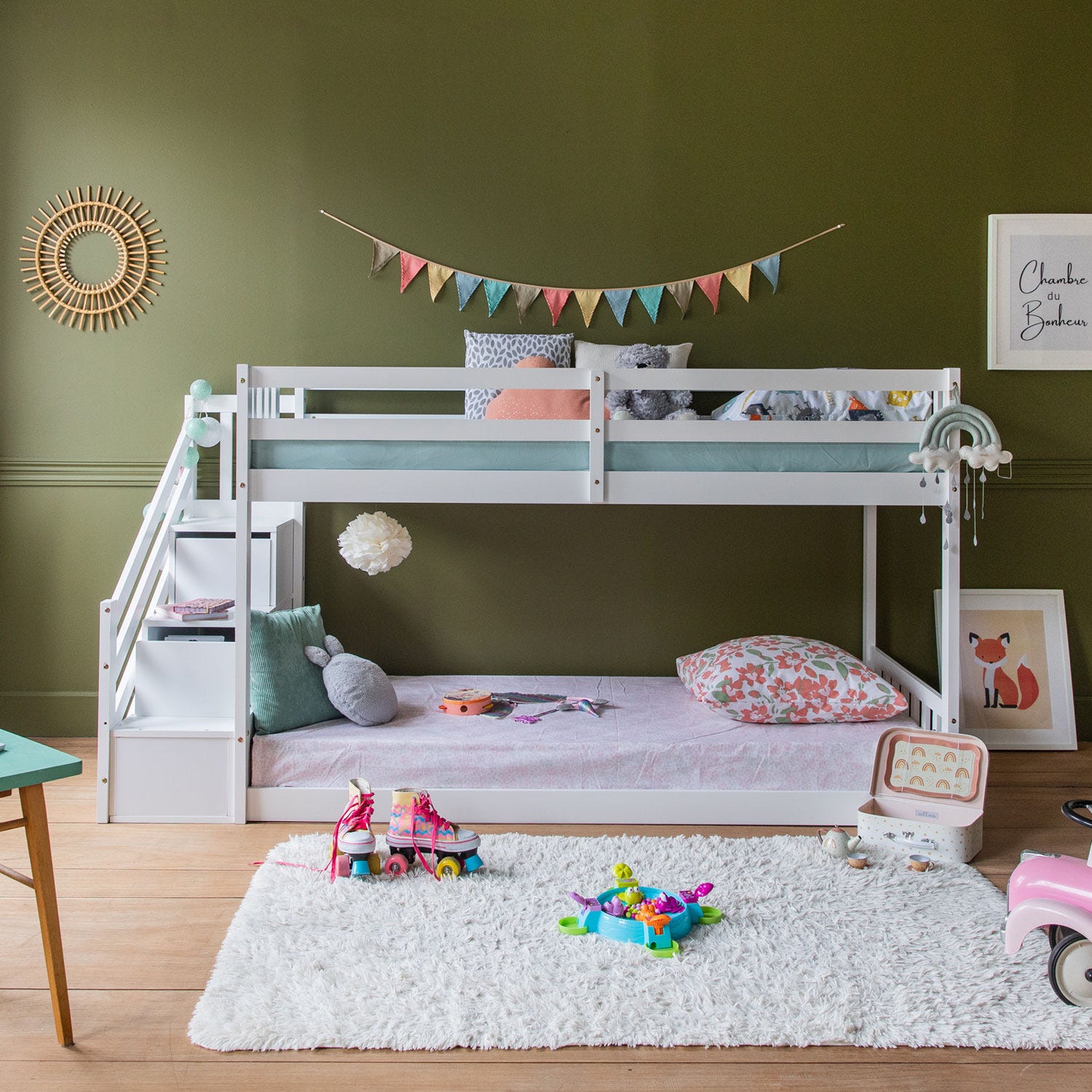 Lits superposés pour enfants blanc 2 places CELESTINE | Leroy Merlin