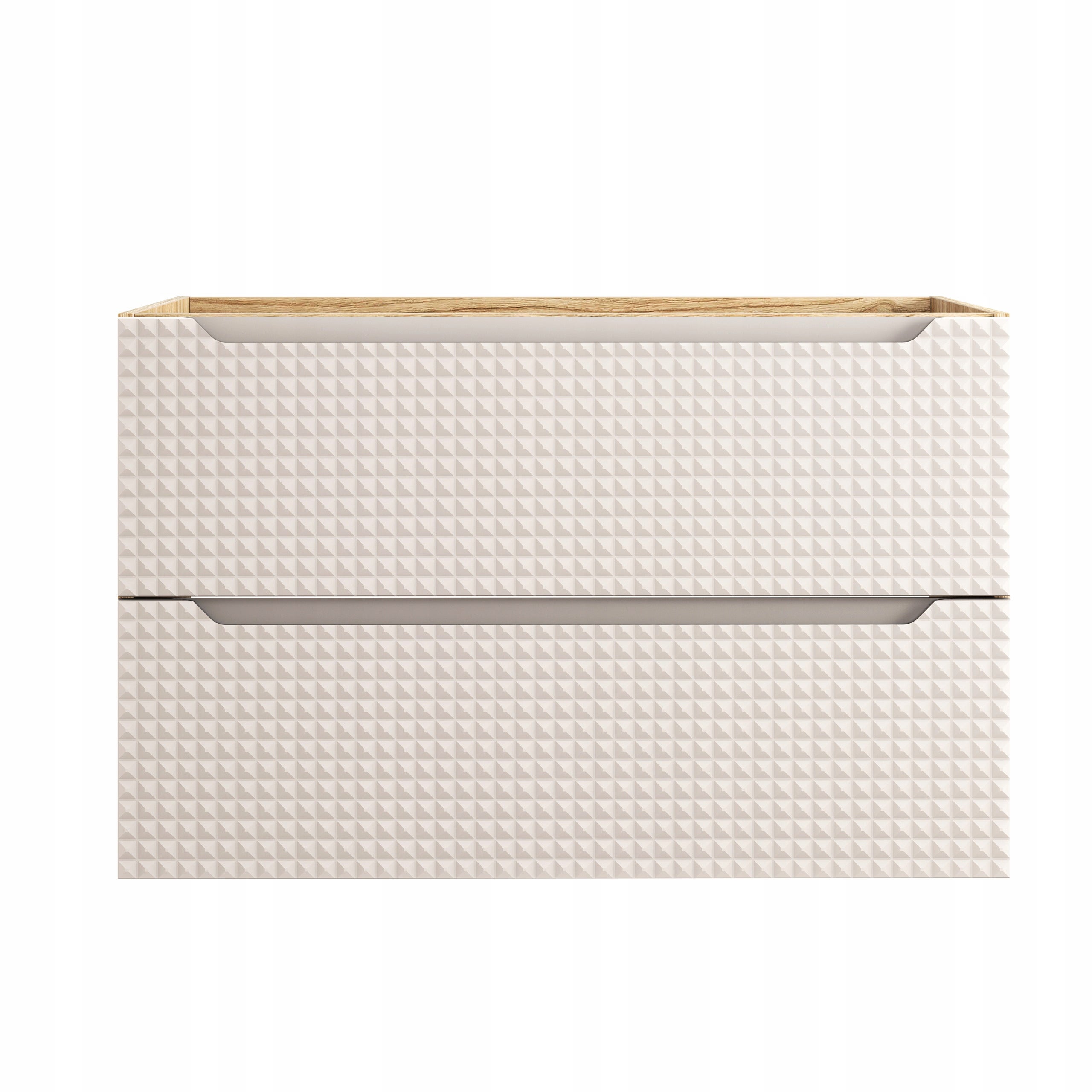 Szafka łazienkowa LUXOR 90 cm beżowa dąb olejowany front 3D MDF z szufladami - 4