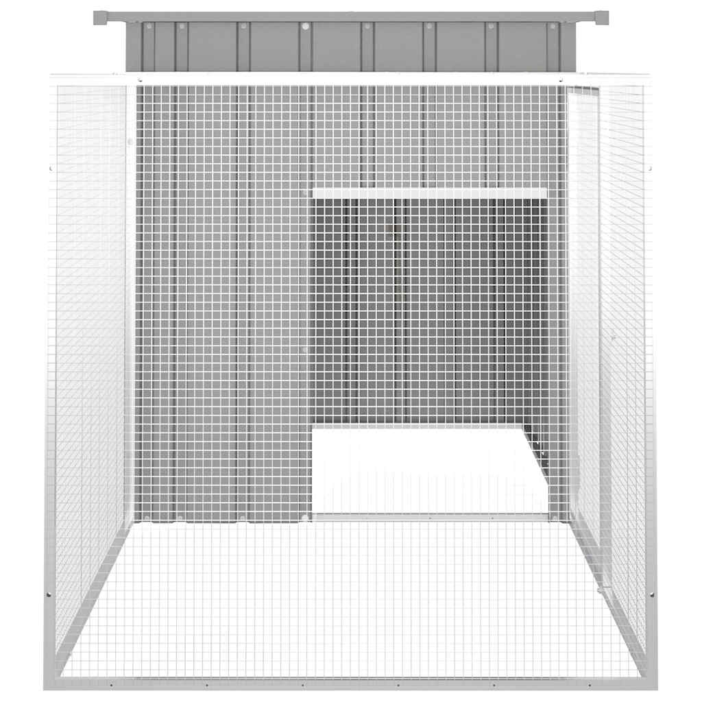 Galinheiro 200x91x100 cm aço galvanizado cinzento - 4