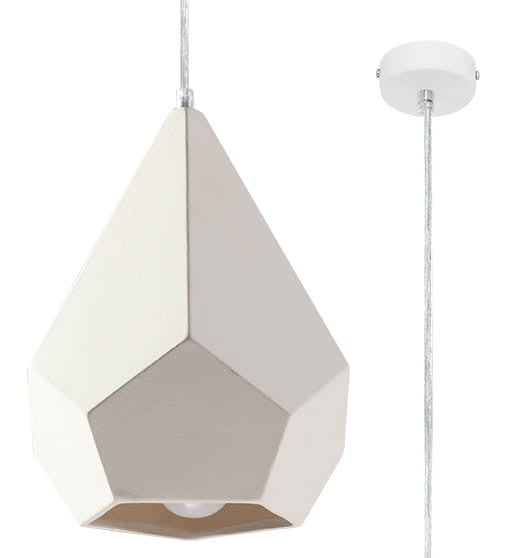 Lampa wisząca Pavlus biała 1xE27x60W wym: 120 x 32 x 32 cm ceramika / gips Sollux Lighting