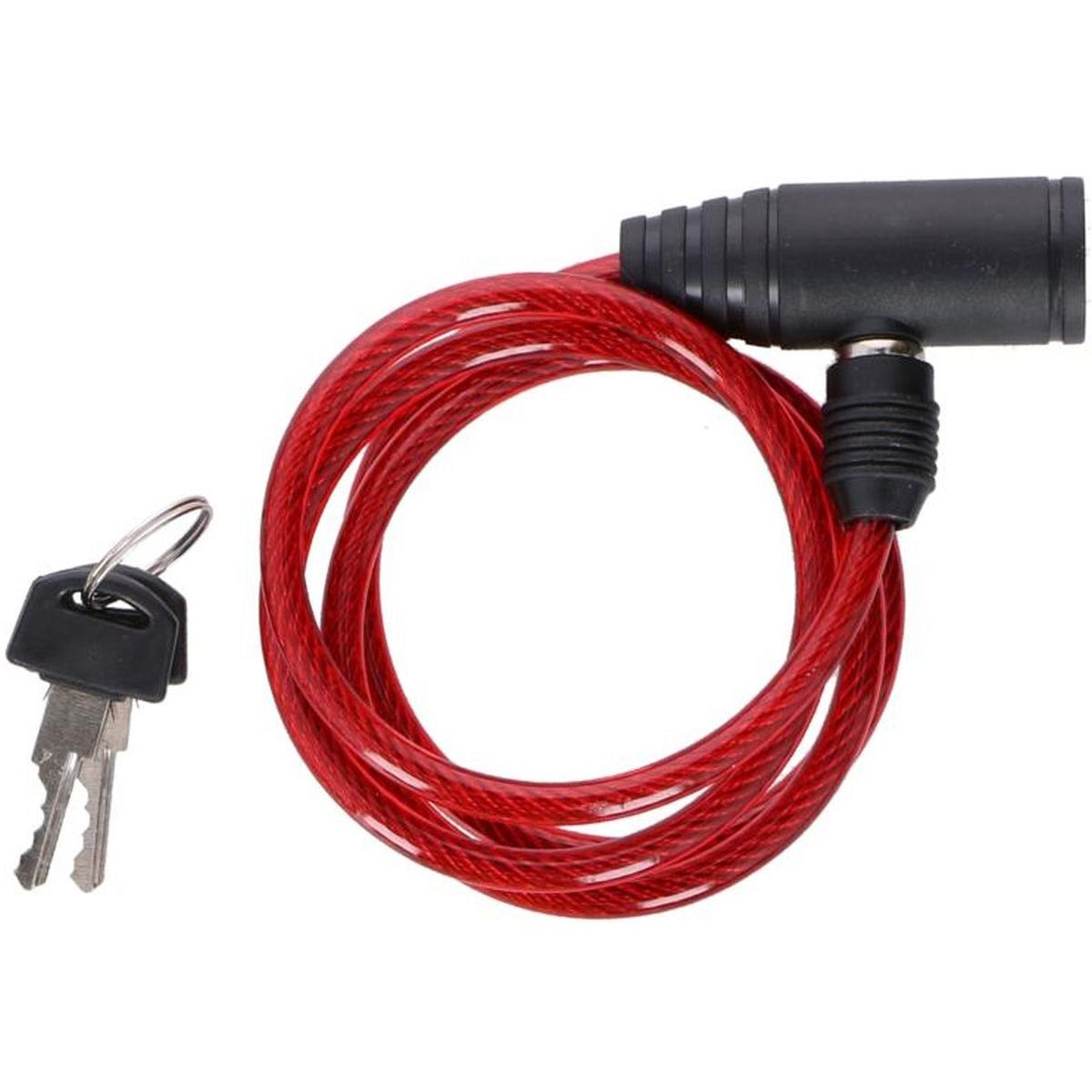 Zapięcie rowerowe spiralne na klucz 0,6x90 cm Dunlop czerwone