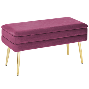 DMORA - Divanetto 2 Posti In Velluto, Colore Crema, Con Gambe Dorate