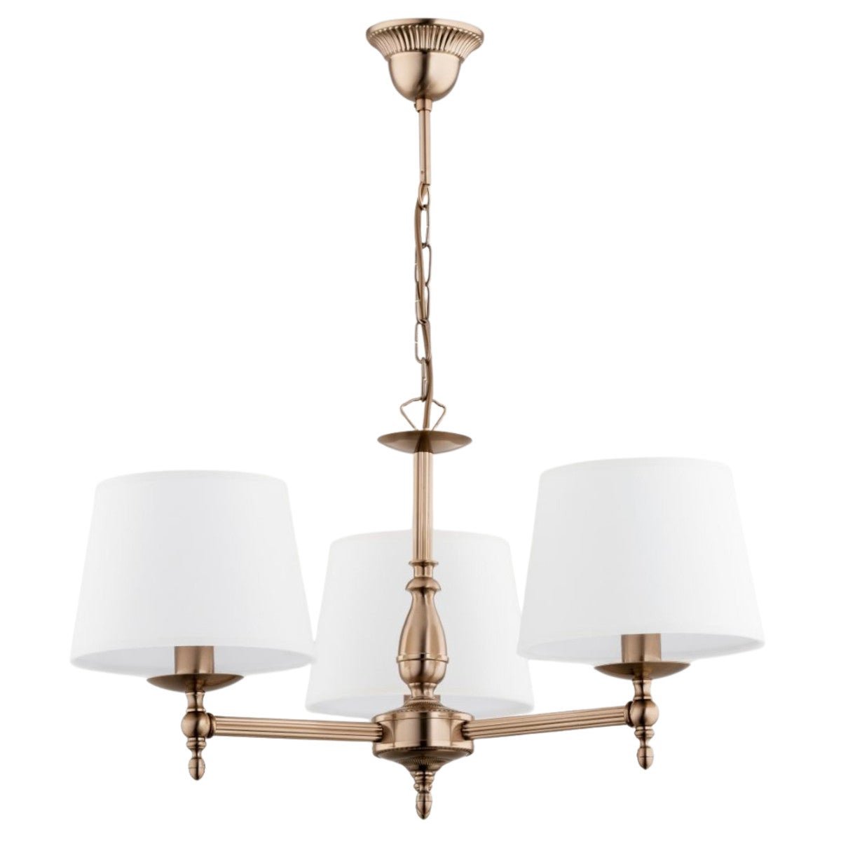 Lampa wisząca Roksana złoto-patyna-biała 3xE14x10W wym: 64 x 64 x 64 cm metal Alfa