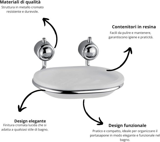 2 Portasapone Autoadesivi In Acciaio Inossidabile - Senza Foratura, Per Bagno E Cucina - Foto 8