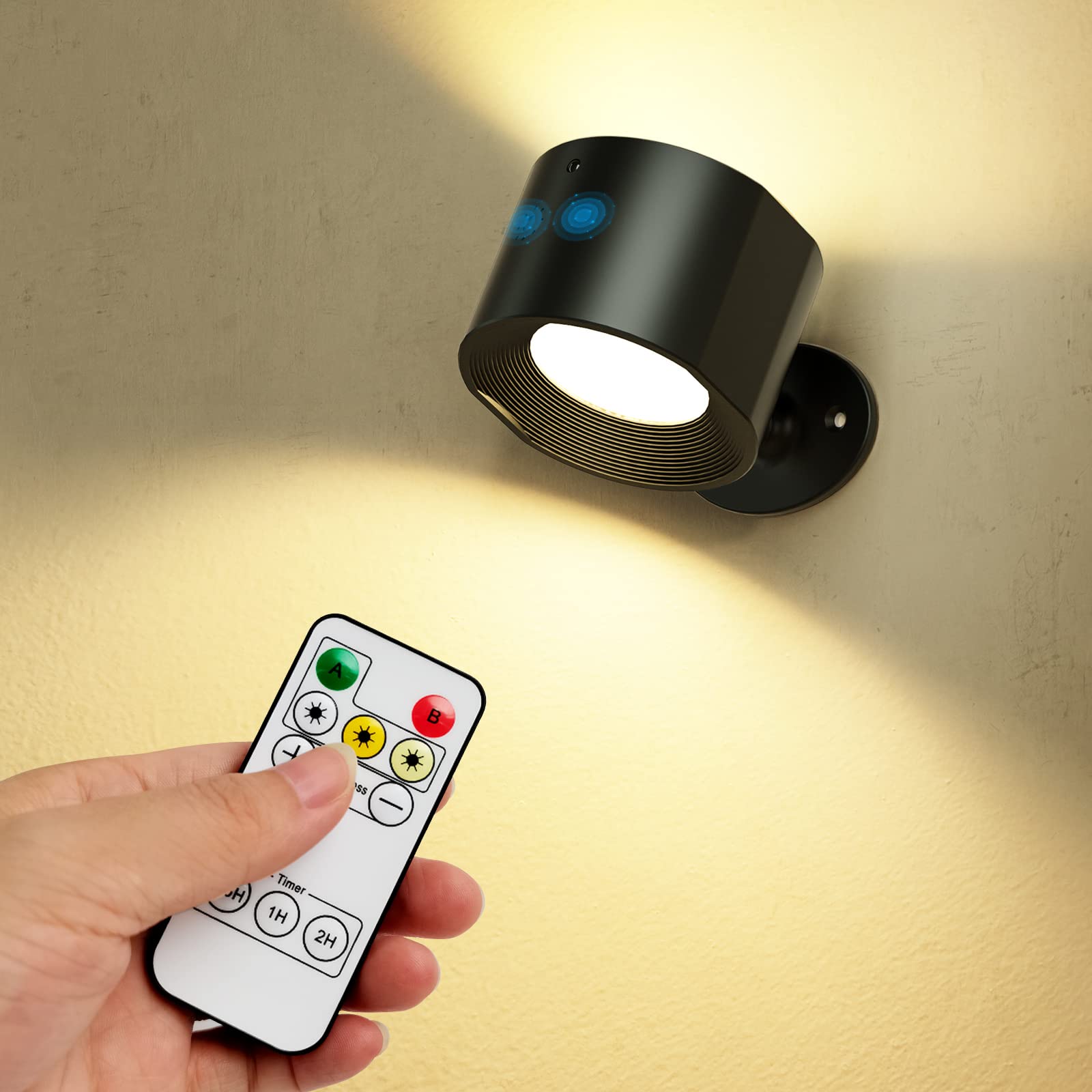 Ściemniana bezstopniowa lampa ścienna LED z możliwością ładowania i regulacją temperatury w kolorach obrót magnetyczny pilot zdalnego sterowania