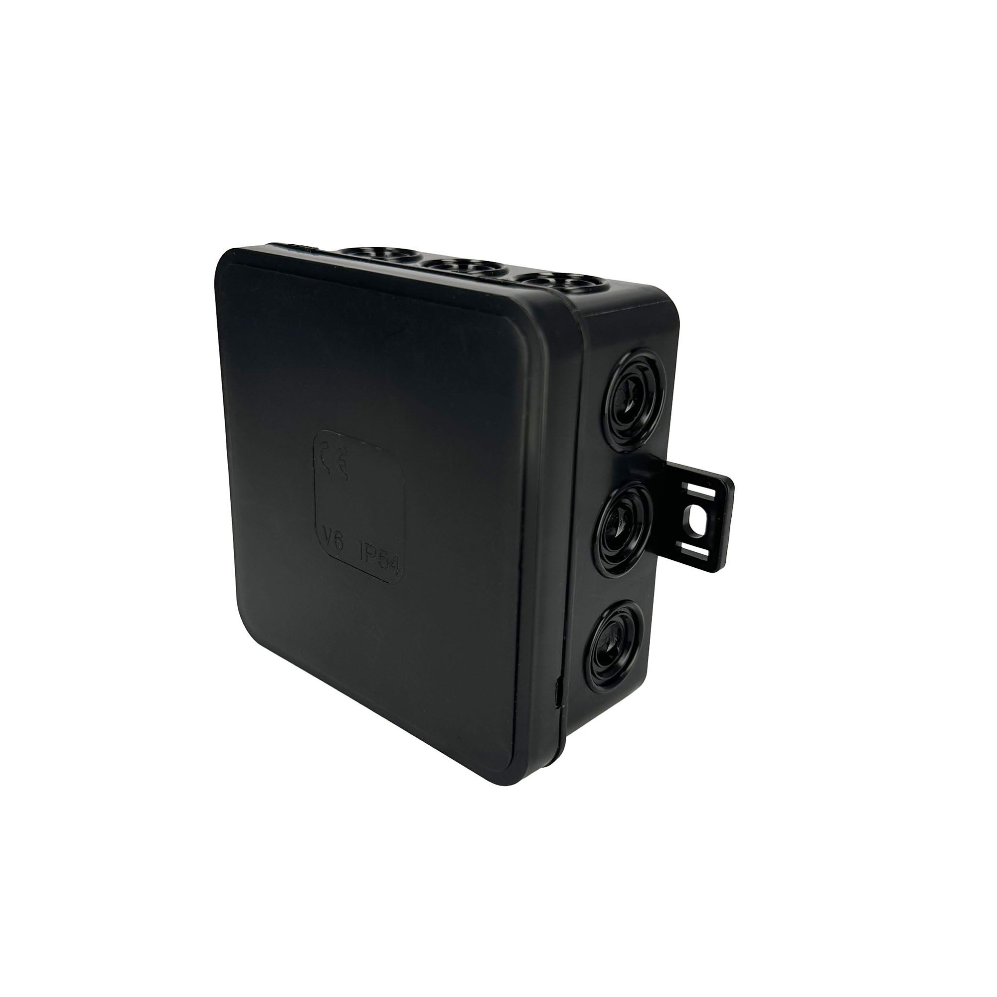 Puszka natynkowa hermetyczna elastyczna 85x85x41mm 12-wlotowa, zamknięcie "na klik" IP54 czarna EDO