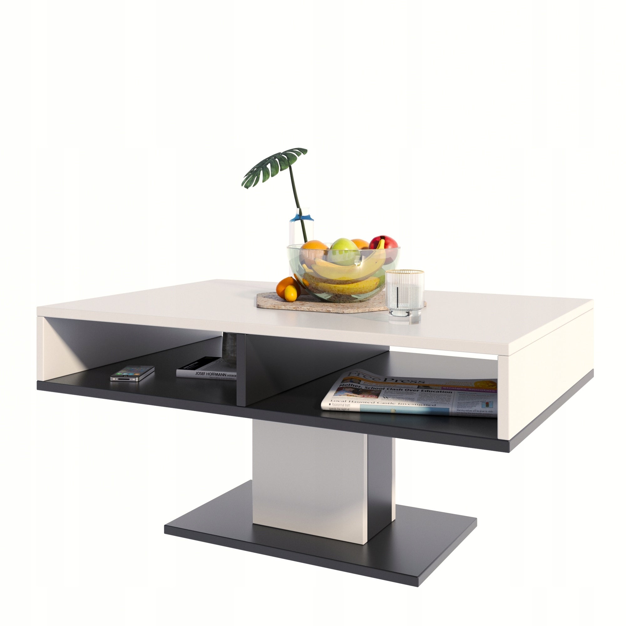 Ława INES biały-czarny stolik kawowy skandynawski PER