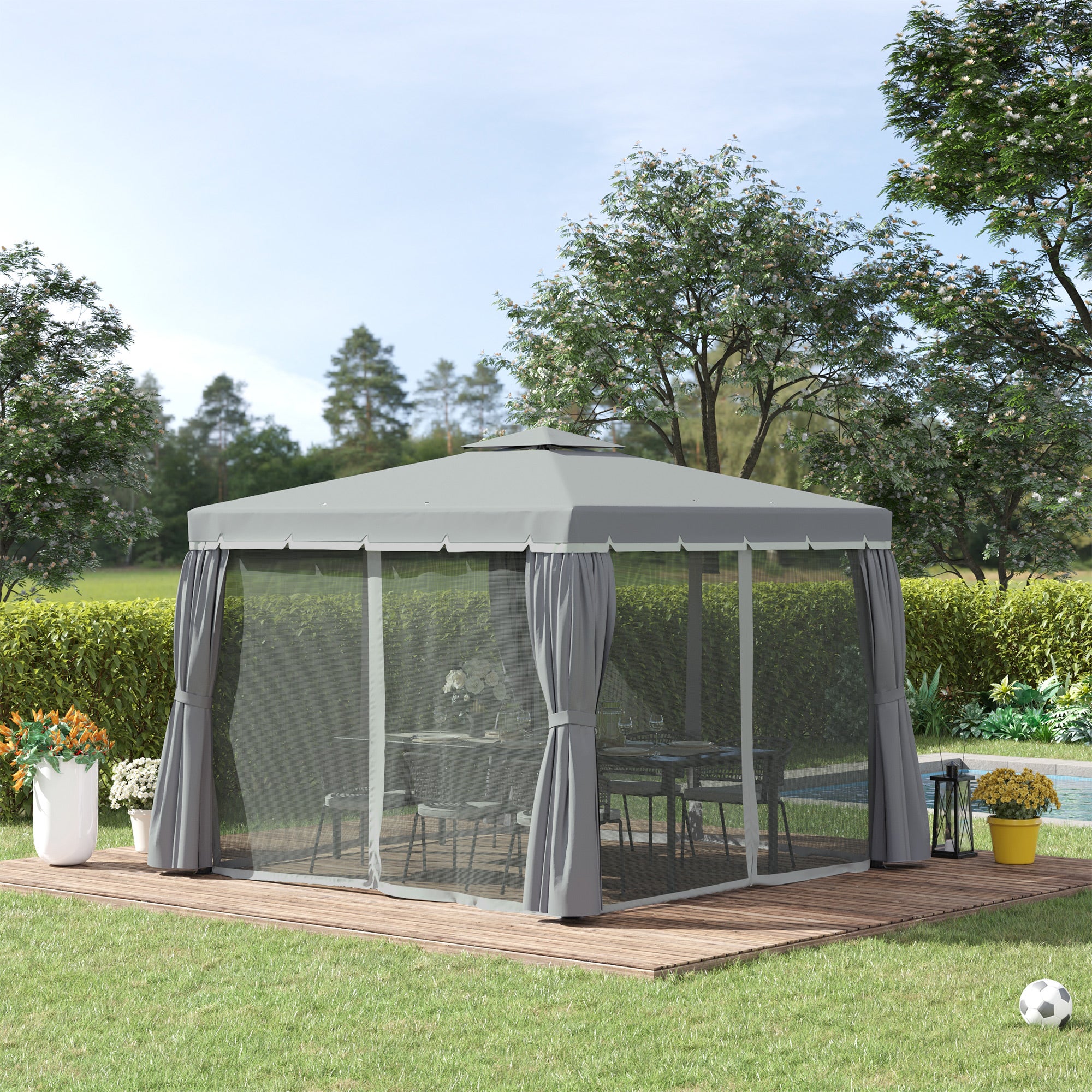 Tonnelle de jardin aluminium Outsunny - 2