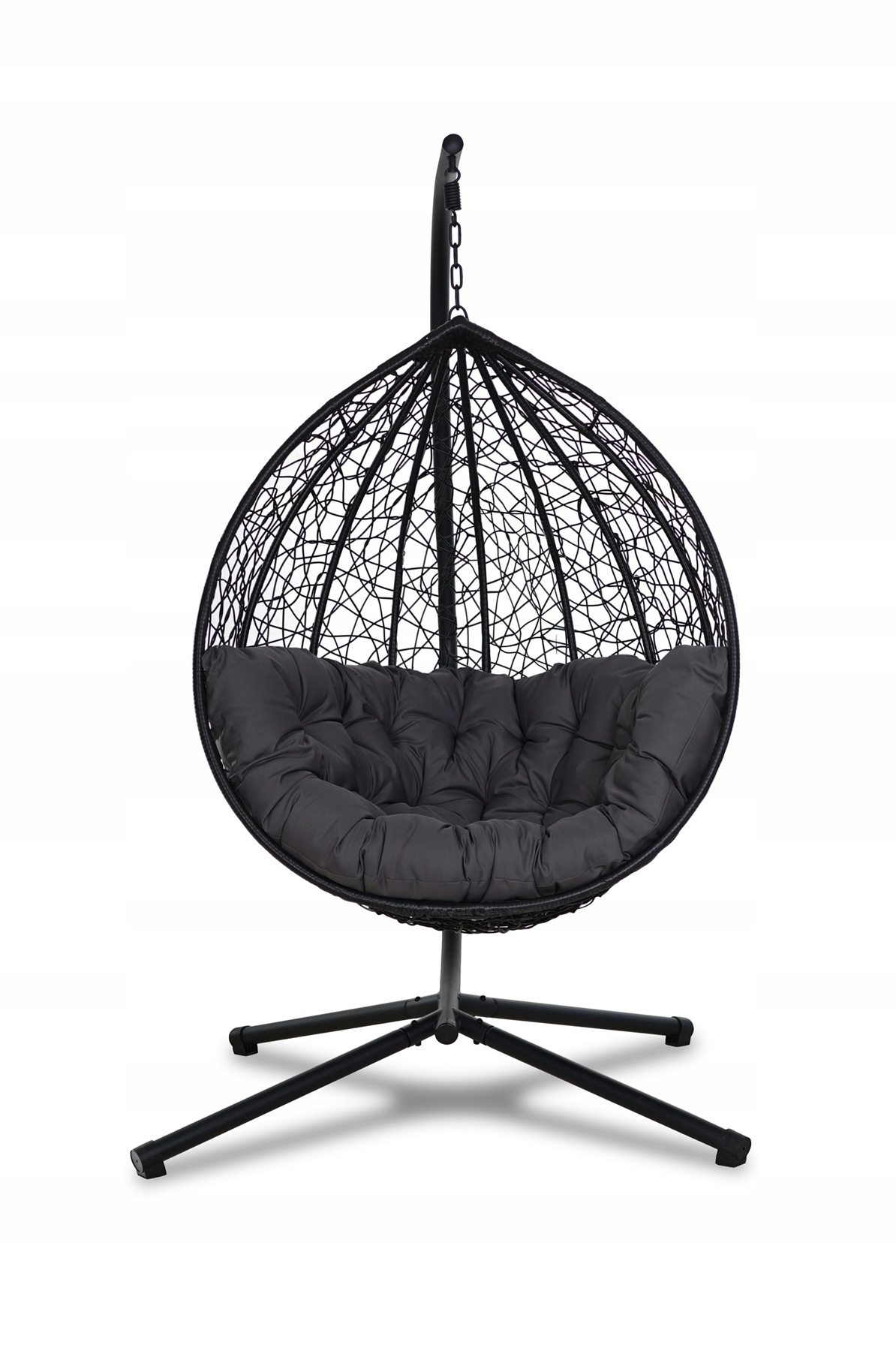 Fotel Wiszący do OGRODU Amber Antracyt / Szary Kokon Huśtawka Wolnostojący - 2