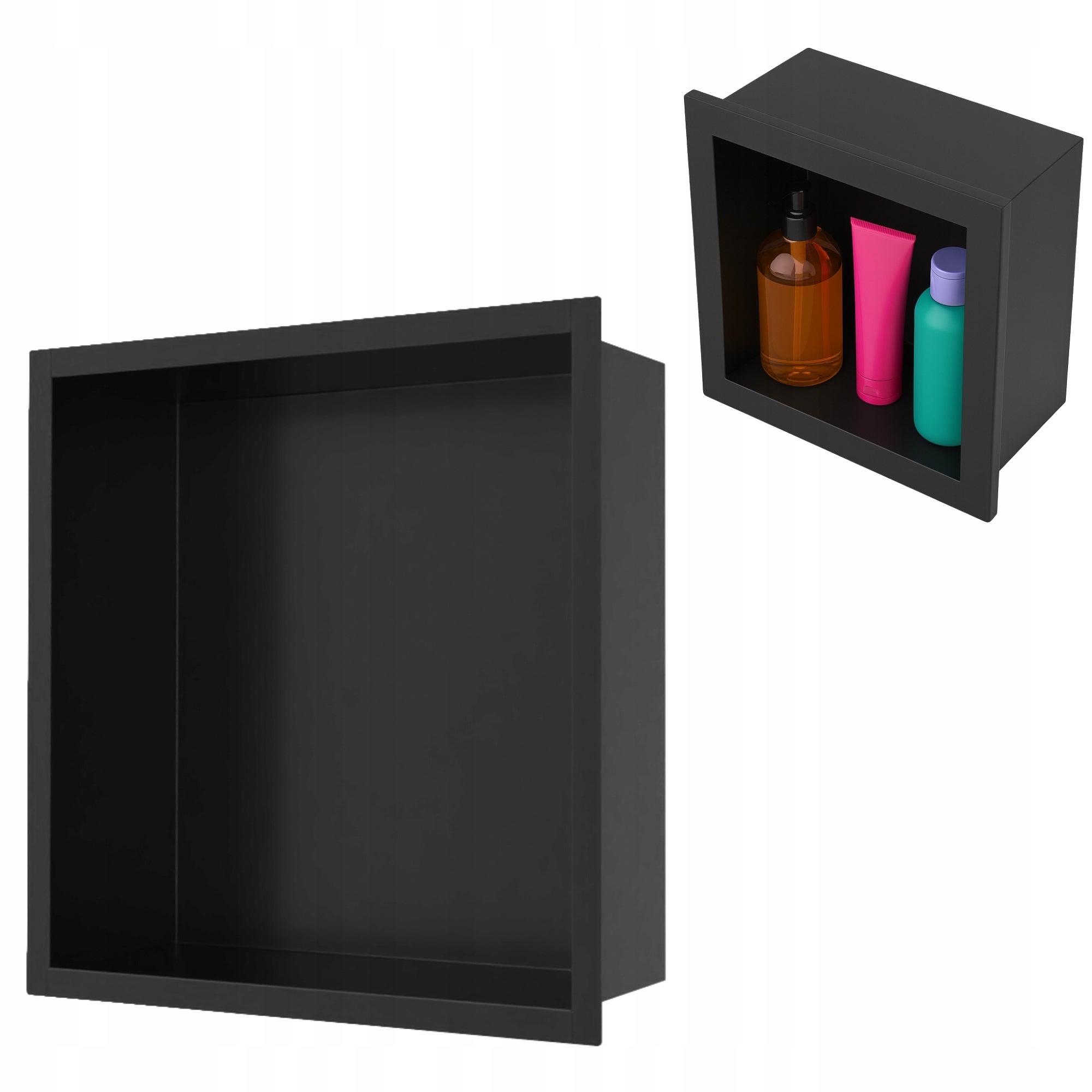 Półka łazienkowa wnękowa Estiva FALEZA Black 30x30x10 cm czarna