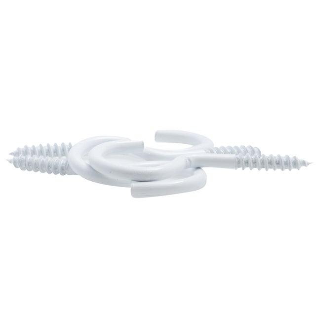 Crochet à visser plastifié blanc filet bois Viswood 3,5x20mm (lot de 8 crochets)