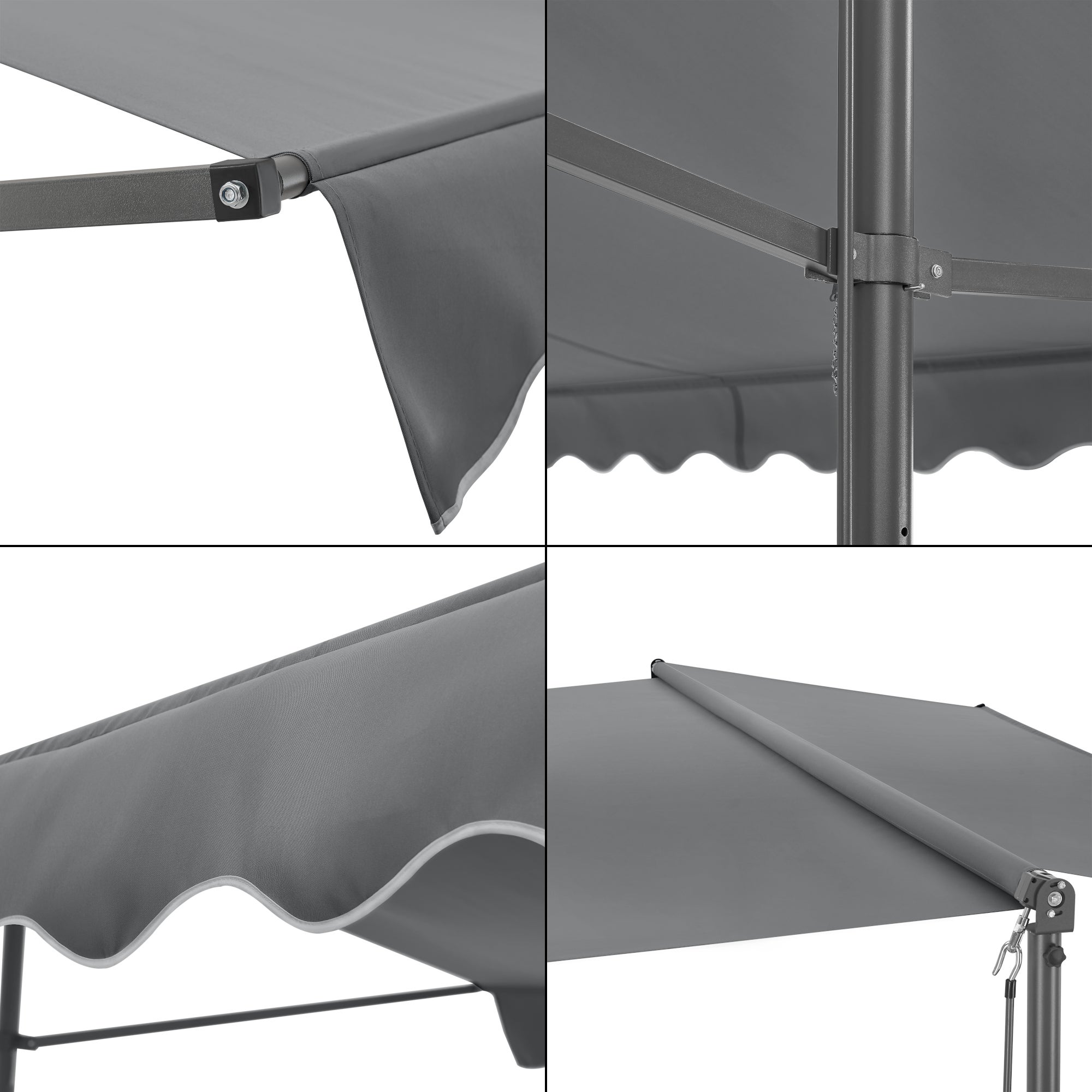 Store banne autoportant Selenizza à double pente 400 x 300 x 260 cm gris foncé [pro.tec] - 6
