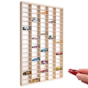 Creative Deco Vitrine Murale Petite Etagere Bois Non Peinte | 28 Compartiments | 56 X 50 X 3,5 Cm (+/- 1 Cm) | Figurine à Prix