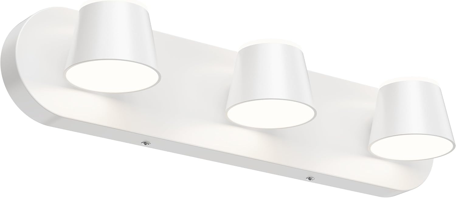 Czarna lampa ścienna LED z 2 światłami do łazienki, regulowana i ściemniana, 10 W, światło neutralne, 1 sztuka