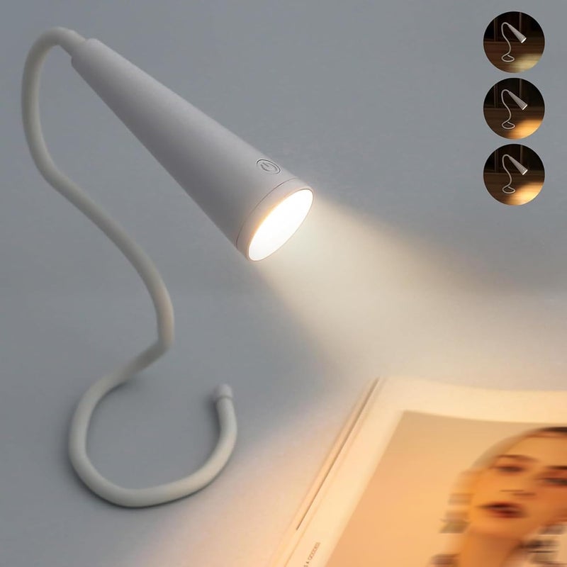 Przenośna i ładowalna lampa do czytania LED: nieograniczona elastyczność, 3 kolory i regulowany poziom jasności, bateria 1200 mAh, lampa do czytania
