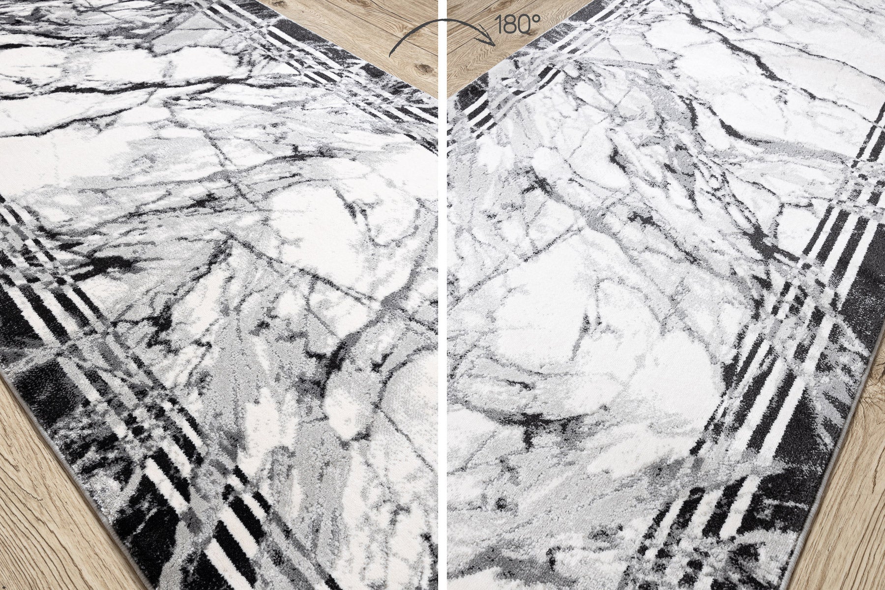 Passatoia TULS 51210 moderno Marmo antracite 80 cm 80x250 cm - 4