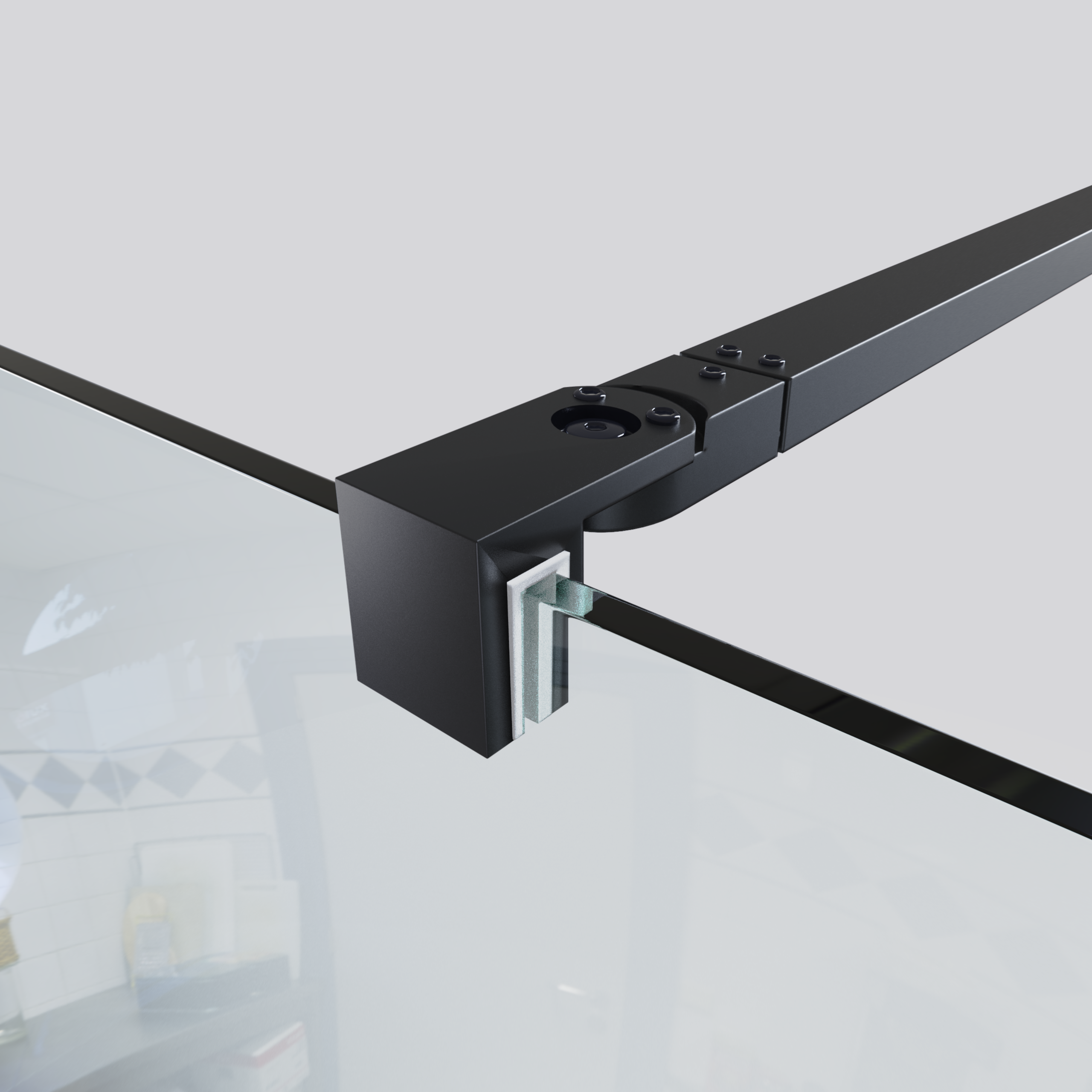 Mampara de Ducha Fija 110x200 cm Negro Mate con Cristal Templado 8 mm y Tratamiento Antical para Baños Modernos - 5