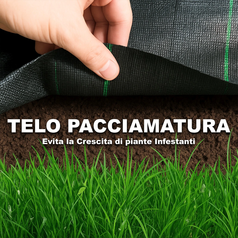 Rete Telo Pacciamatura Spessore 100 g/mq Orto Anti Erbacce Verde e Nero Senza Fori Non si Sfilaccia Giardino Pacciamante Anti-UV Permeabile 1x10 metri - 5