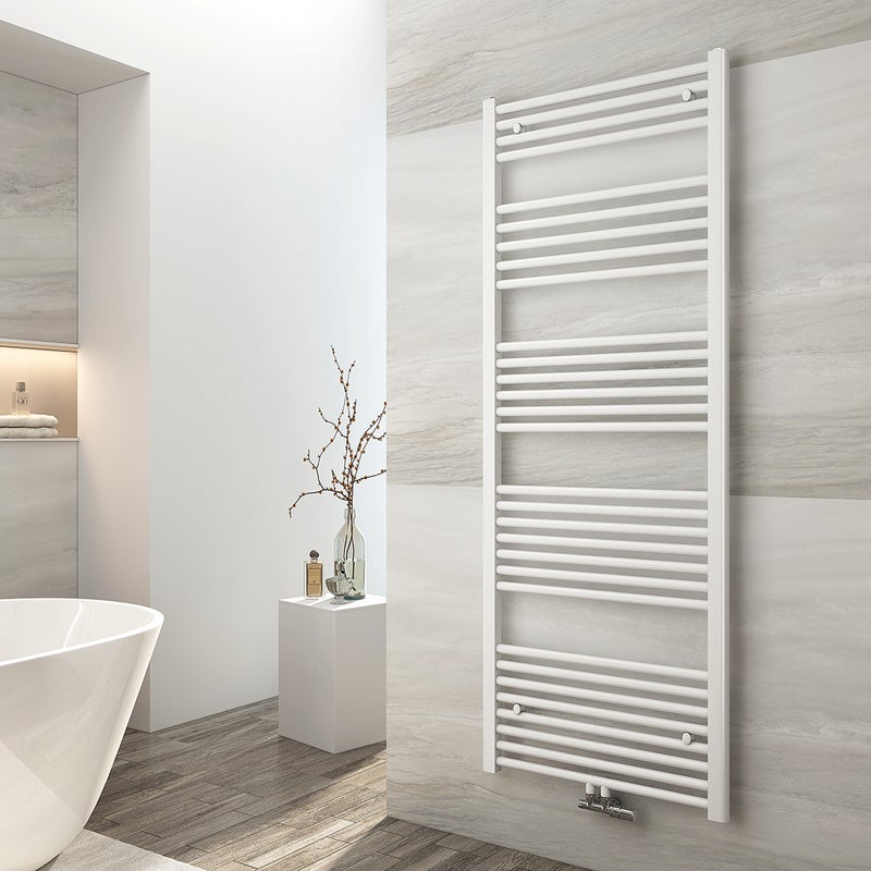 EMKE Grzejnik Łazienkowy 761W, 160x60 cm, 6 bar, do 7 m² – Biały