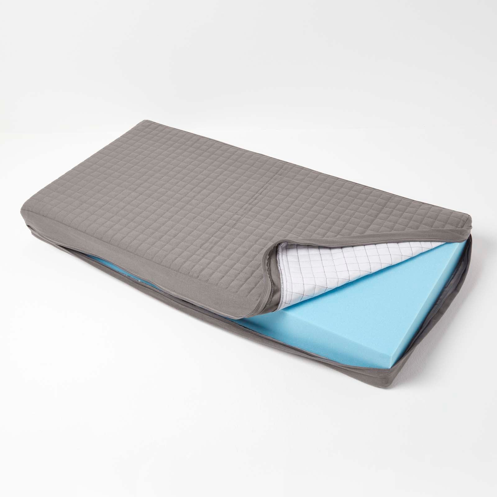 HOMESCAPES Coussin D'Assise Canapé 3 Places 150x50x10cm - Déhoussable Coton Bleu Marine