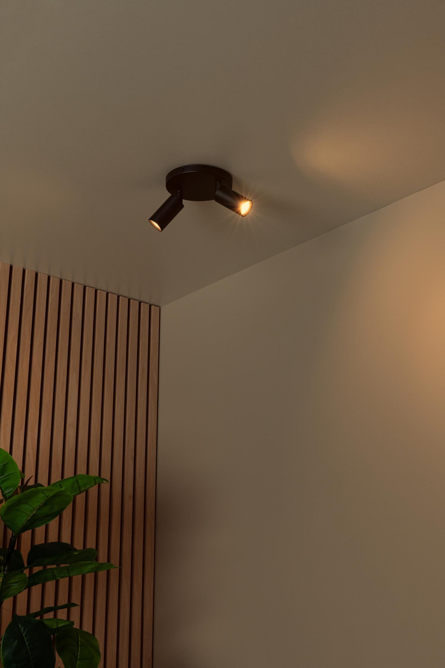 Spot plafond RITMO - Noir - 2xGU10 (MR11) - Lucide - 4