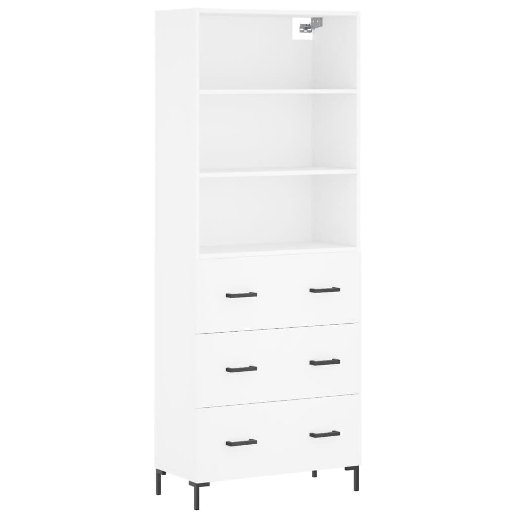 Buffet haut Blanc 69,5x34x180 cm Bois d'ingénierie - 2
