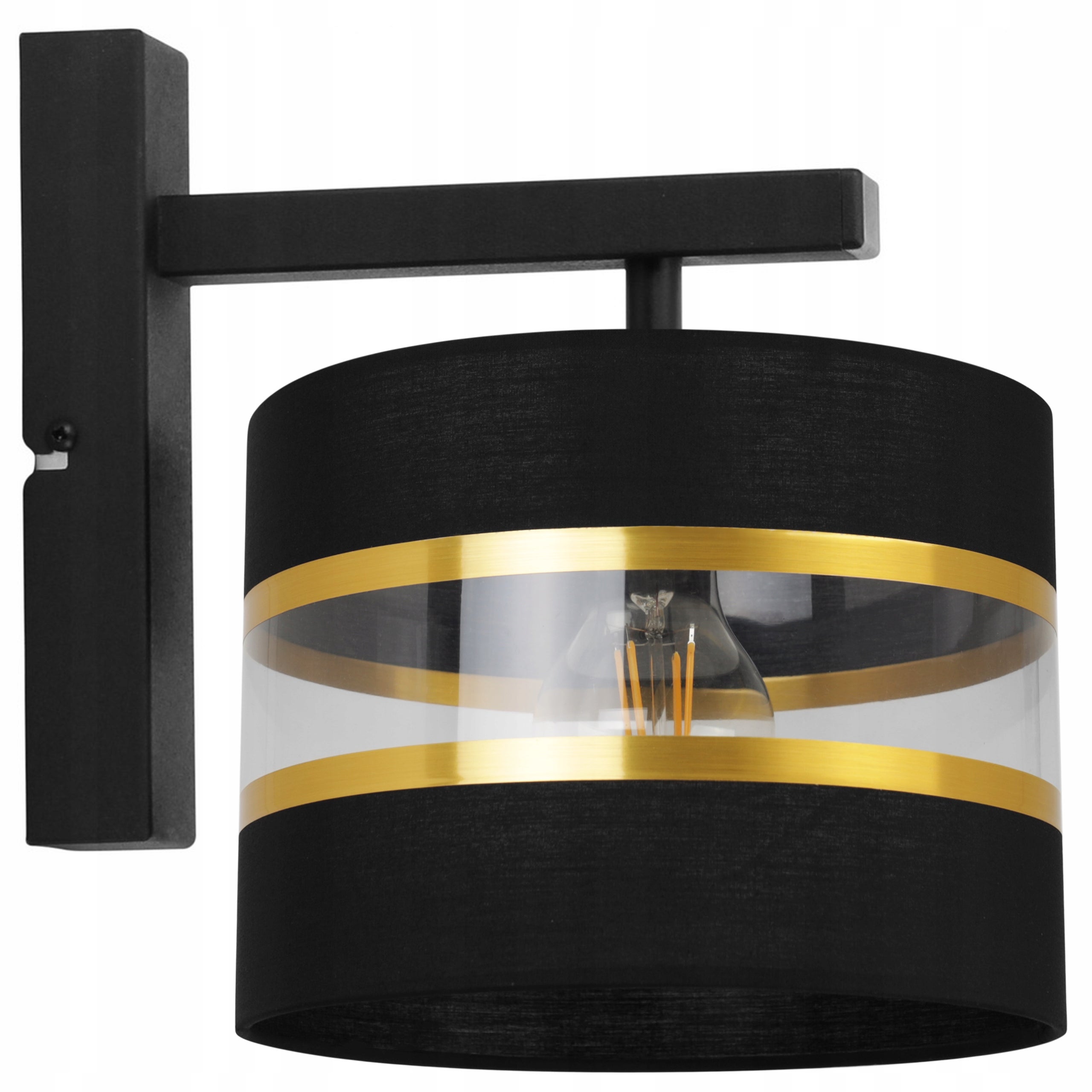 Lampa kinkiet ścienny Elegance Gold modern 1xE27 klosz okrągły złoto/czarny 20 cm Light Home LH