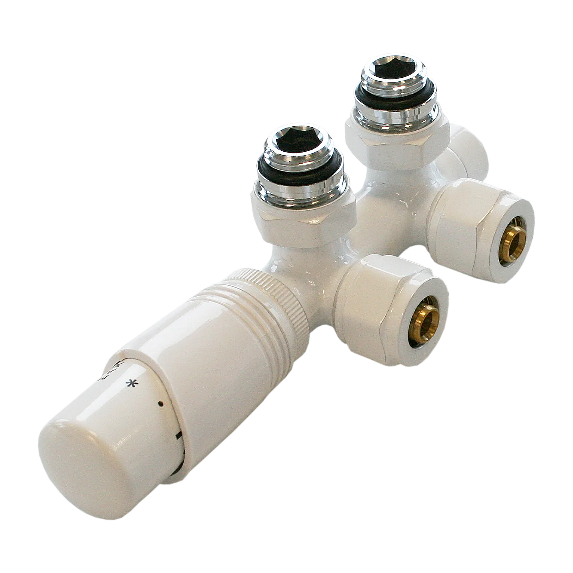 Bernstein Zestaw przyłączeniowy do podłączenia środkowego w grzejnikach - z termostatem - biały