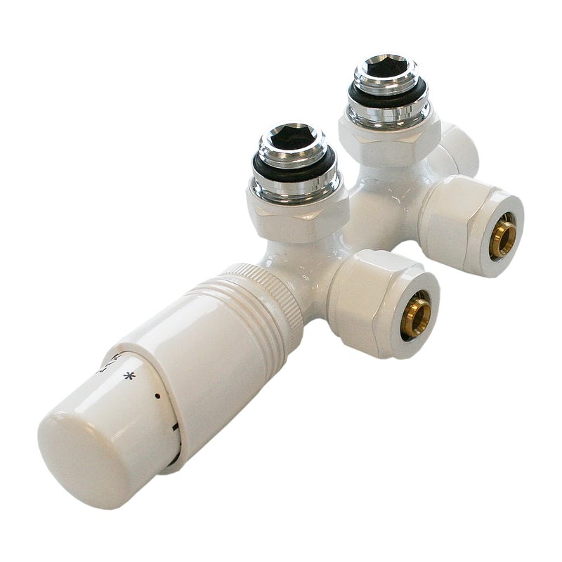 Bernstein Zestaw przyłączeniowy do podłączenia środkowego w grzejnikach - z termostatem - biały