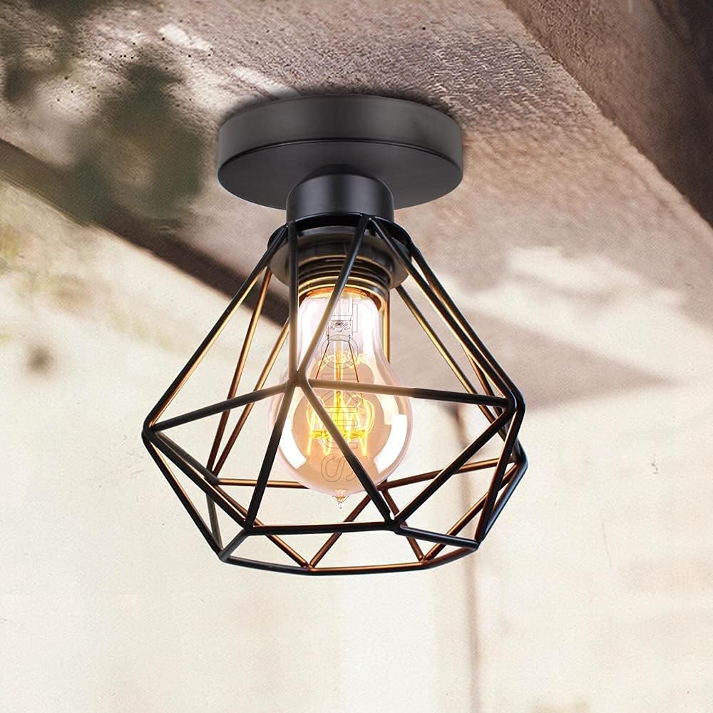 Suspension metal design retro eclairage style industriel vintage E27 Plafonnier