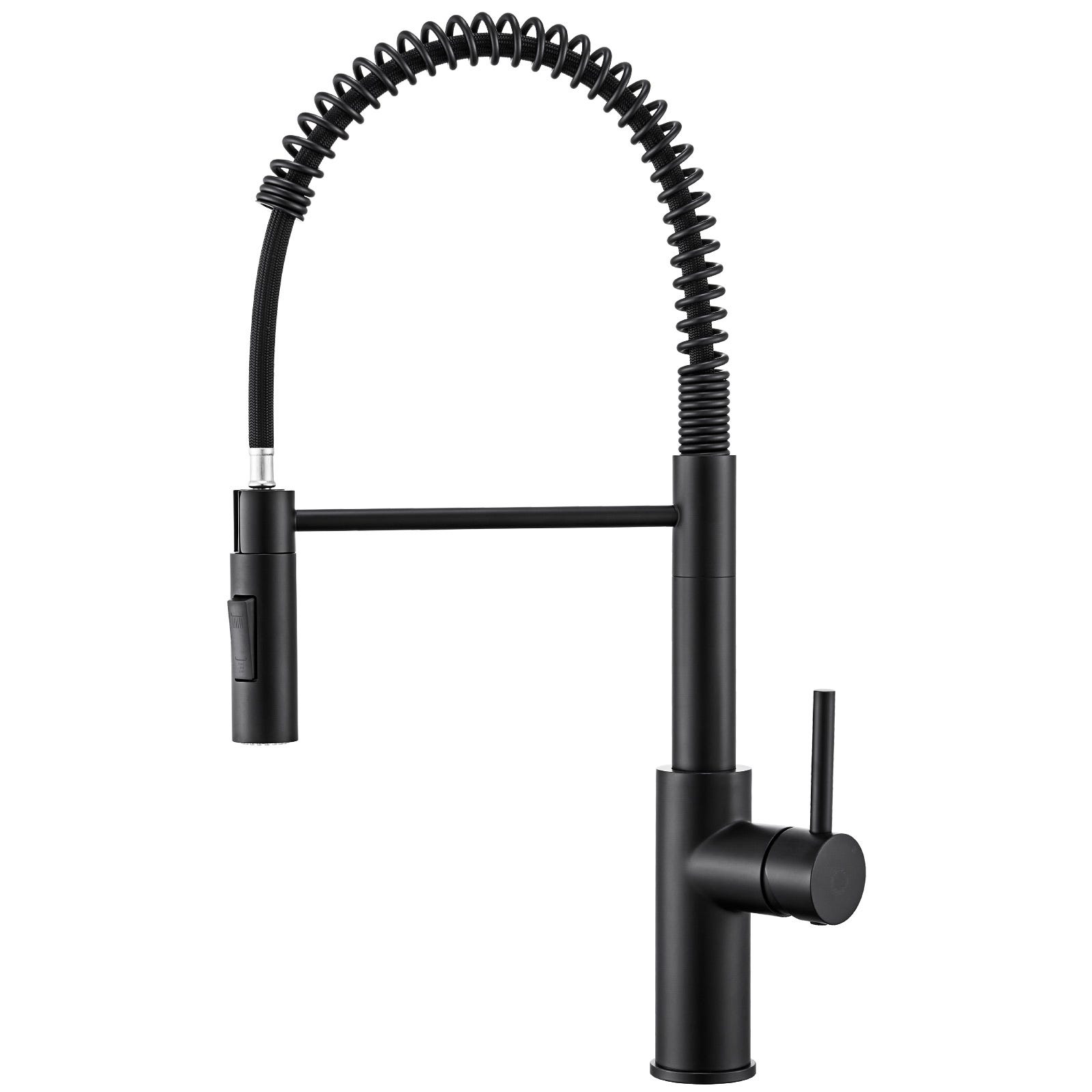 CECIPA MAX Grifo de Cocina Mezclador de Resorte Negro con Ducha