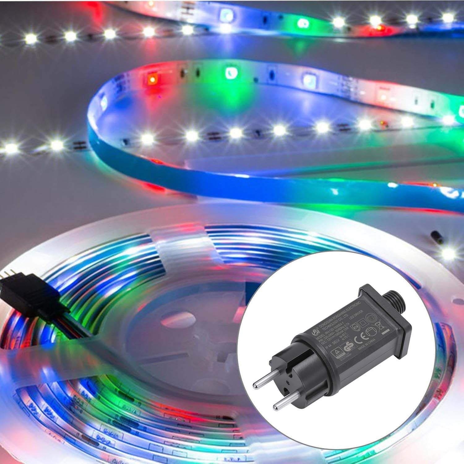 Étanche IP44 Transformateur LED,Pilotes Adaptateur d'alimentation,Adaptateur LED Basse Tension,IP44 Alimentation pour Éclairage de Noël avec Prise - 3