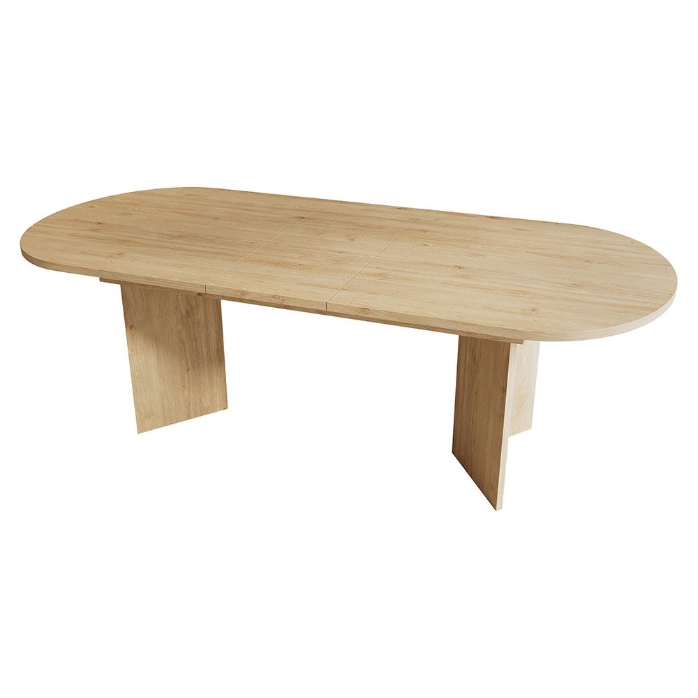 Table rallonge 160/200x90cm chêne - 6-8 pers, coins arrondis, plateau épais - 3