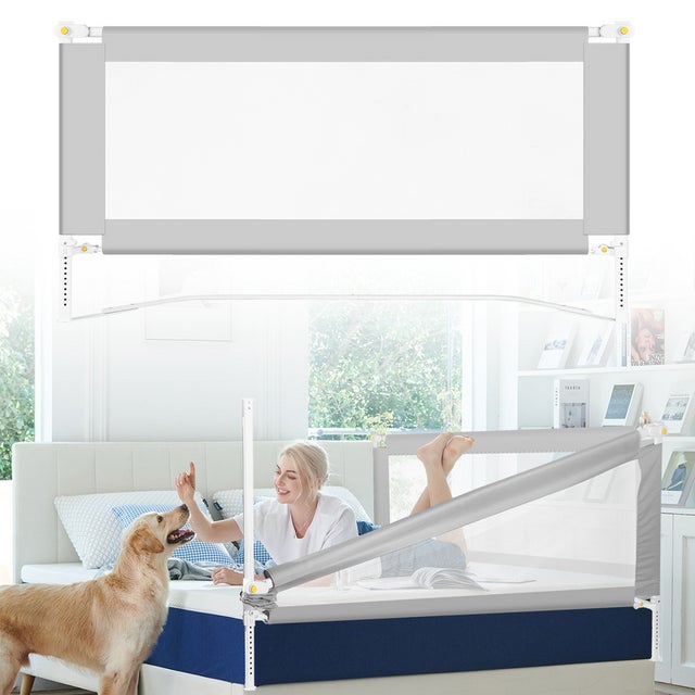 Barandilla de seguridad para cama infantil, plegable, 200 x 68 cm