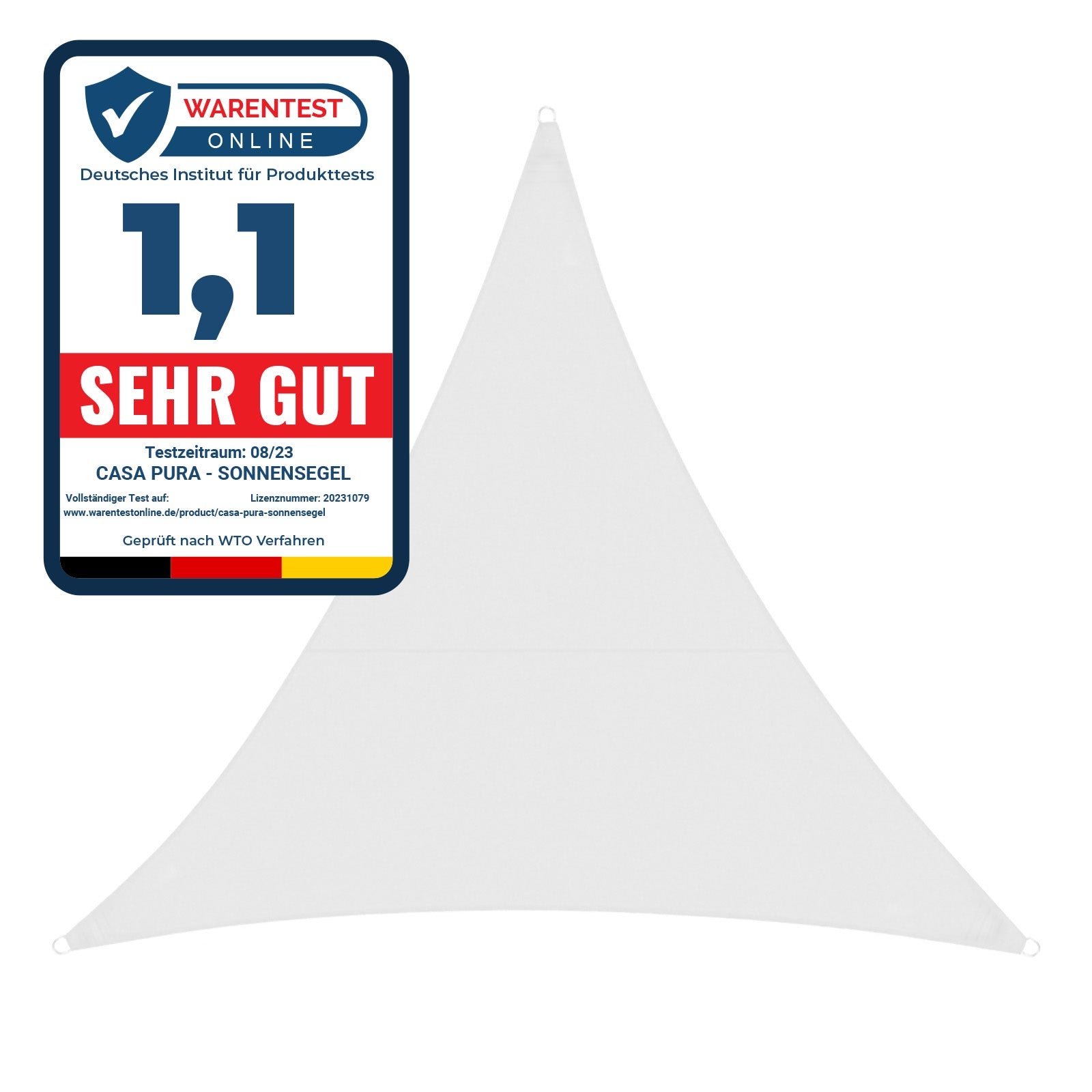 Voile d'ombrage Hydrofuge, Blanc, 5 x 5 x 5 m - 2