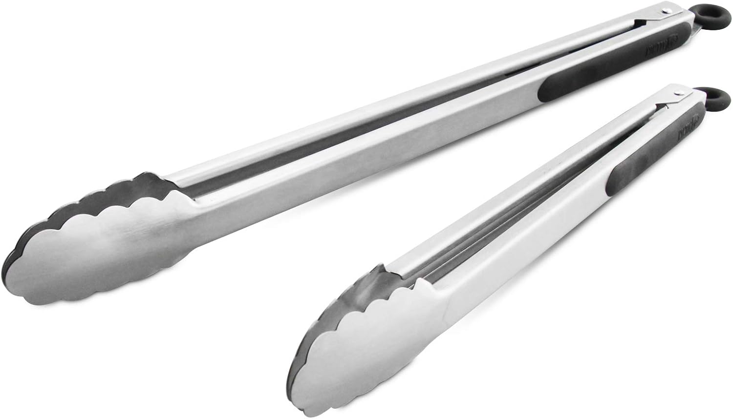 Szczypce kuchenne ze stali nierdzewnej 304, po 1 sztuce, 27 cm, 34,5 cm, 2 sztuki, wytrzymałe szczypce do żywności do grilla BBQ, ergonomiczne uchwyty