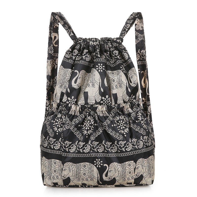 Borsa Zaino Con Coulisse Stampa Africana - Resistente All'Acqua, Tante Tasche, Per Sport E Viaggi, Unisex - Foto 12