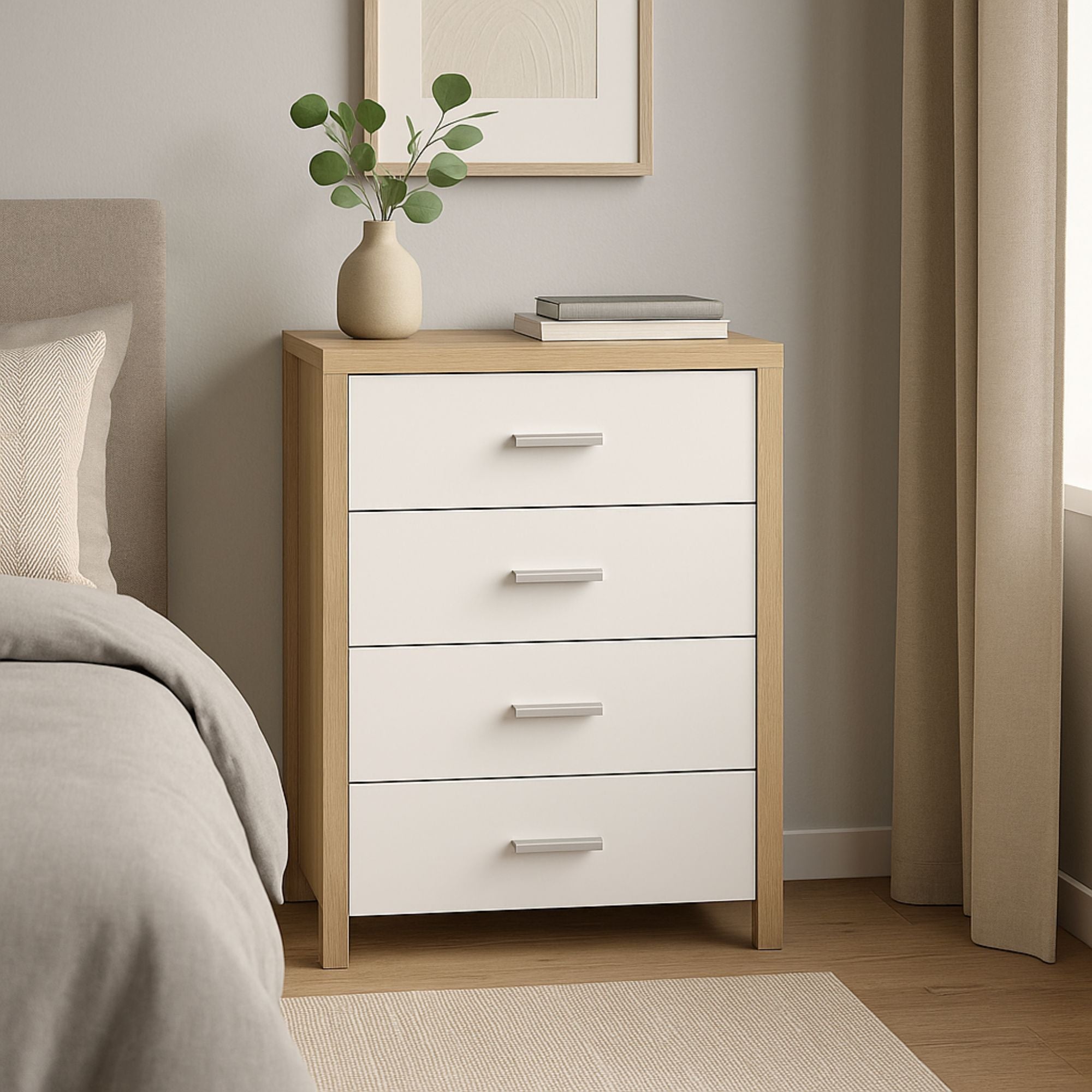COSTWAY Meuble de Rangement Scandinave 1 Tiroir, 2 Portes, 3 Etagères pour Salon Chambre Entrée Cuisine 80 x 30 x 95 CM Blanche - Maison