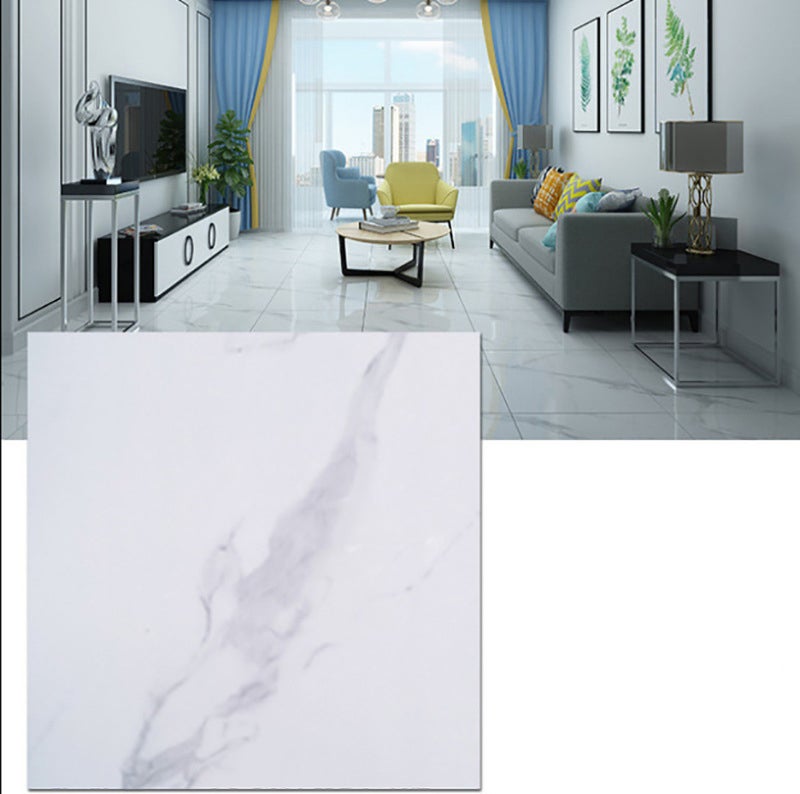 Lot de 10 autocollants de sol auto-adhésifs, autocollant mural en marbre de simulation épaissi, résistant à l'usure et imperméable, peler et coller - 2